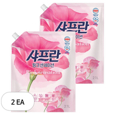 샤프란 섬유유연제 핑크 센세이션 리필, 2개, 2.1L