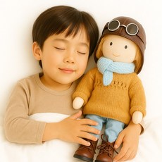 안심이 귀여운 아기 애착인형 수면 봉제 인형, 1개, 안심이-하늘, 28cm
