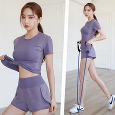 2025新款網紗透氣速幹運動跑步套裝夏季薄款防走光健身瑜伽服套裝