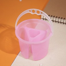 위드스타 4칸 분리형 칸막이 미술 회화 수채화 물감 물통, 파스텔 핑크