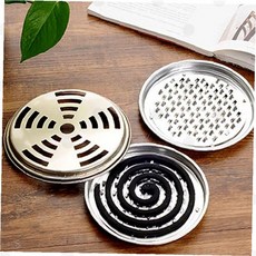 모기향 케이스 원형 스테인리스 휴대용 홀더 거치대 나선형 통풍구 캠핑용품, 상세페이지 참조