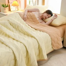꽃 봄 여름 담요와 베개 커버 피부 싱글 더블 퀼트 니트 통기성 에어컨 이불, 01 200x230cm 3 pcs set, 2. 200x230cm 3 pcs set / G. 17