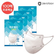 제로베이 프리미엄 미세 방역 마스크 대형 KF94, 1개입, 100개, 흰색