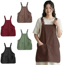 깔끔더하기 앞뒤 카페 방수 예쁜 앞치마, 1개, 브라운