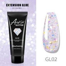 반짝 네일 글리터 폴리젤 15ml 8종 젤네일 폴리젤연장 셀프네일연장 네일팁, GL02 홀로그램