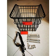 자전거 킥보드 안장 마트 장 바구니 짐받이 대형 A02, B_블랙, 1개