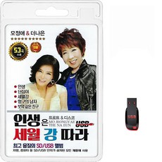 USB 인생은 세월 강 따라 53곡 휴대용라디오 mp3 트로트 노래 가요 음반 모정애 더나은 트로트&디스코 인생 정이나주지말자 단심이 월악산, 1개