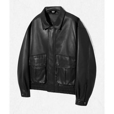 [국내정품] 트릴리온 TRILLION 비건 레더 투 포켓 블루종 자켓 [블랙] TRSJK11BK 2517628