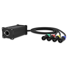 PRORECK 4채널 XLR to Ethercon RJ45 Cat6 스네이크 케이블 - 3핀 DMX 및 오디오 익스텐더 91.4cm(3피트) 무대 조명 라이브 사운드 녹음, PRORECK 4채널 XLR to Ethercon RJ