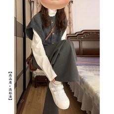 2025新款秋冬穿搭搭配輕奢大碼胖mm高級感灰色馬甲遮肉爆款ins