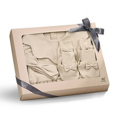 @企鵝寶貝@ 【代寫賀卡】酷咕鴨 KUKU PLUS 竹纖羅紋紗裙包屁衣禮盒 嬰兒禮盒 彌月禮盒 兔裝 禮盒 -7件組