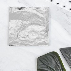 실버 포일 종이 시트 변색 방지 메탈릭 공예 네일 아트 레진 쥬얼리 페인팅 장식용, 1개, 기본