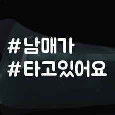 디자인황소 해시태그 스티커 차량스티커 차량 자동차 시트지 데칼, 1개, 21 남매가타고있어요