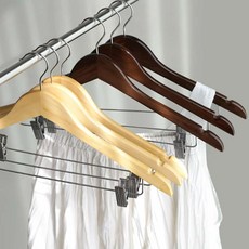 원목 바지 집게 옷걸이 3개입 나무 우드 코팅 행거 호텔 정장, wa 원목 우드집게 옷걸이 (베이지 3P), 1개