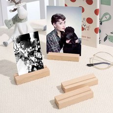 우드명함꽂이 책상정리 원목 우드 명함꽂이 엽서 거치대 카드 홀더 8cm 미니액자받침대