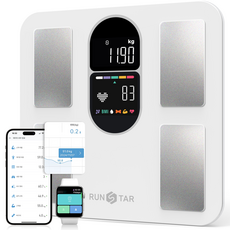 런스타 체중계 가정용 체중계 인바디 체중계 몸무게 저울 몸무게 체중계 체지방 체중계 스마트 체중계 인바디 블루투스 체지방 체중 몸무게 VA 듀얼 스크린, 1개, 블랙, FI2019LB