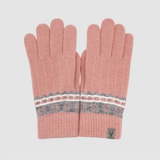 體溫魔術師丨中性雪花皮標保暖針織手套 加厚防風 柔軟親膚 冬季通勤休閒百搭款, 粉膚橘, 1個