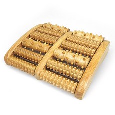 實木滾輪腳底按摩器，足底穴道按摩，舒緩疲勞，居家按摩好幫手, 滾輪健康腳底按摩器(原木色), 1個