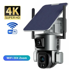 PEGATAH 4K HD 4G 태양광 카메라 듀얼 렌즈 스크린 야외 20배 광학 줌 WiFi 자동 추적 양방향 오디오 CCTV, 08 WiFi 20X Zoom