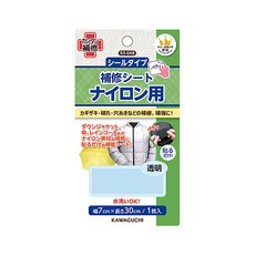 日本 KAWAGUCHI 衣物補丁貼 免車縫防水雙面膠 羽絨衣修補布 羽絨外套 布用膠 河口牌 食品標籤貼 冷凍標籤紙, 1個, 羽絨衣修補布-透明 / 93-048, 透明