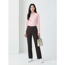 크로커다일레이디 블랙 크로커 일자핏 슬랙스 팬츠 CLCSPT101 386550