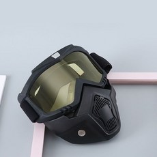 電焊面罩 騎行防風沙面具, 1個, 黃色M4面罩【夜光增光】