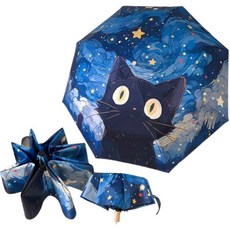 (무배 / UV차단99%) 풀문 고양이 우산 명화 일러스트 양우산 양산 친구선물 햇빛차단