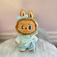 라부부 팝아트 인형옷 labubu 아기 옷 대형 인형 액세서리 헤어악세사리 공주 스커트 바지 드레스, 38cm 피복을 착용 가능, 15 블루 파자마 세트