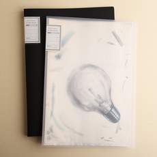 애니캐넌 B4 8절지 전용 파일 그림 보관 스케치북 미술 클리어 화일 30매, 1개, 검정 불투명 30매