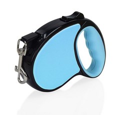 접이식 강아지 목줄 4.9m(16피트) 리트랙터블 미끄럼 방지 손잡이 엉킴 없는 강력한 나일론 테이프 한 손 브레이크 일시 중지 잠금 소형 및 중형견에 적합(블루), 블루