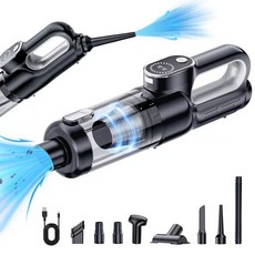 SUITU 無線吸塵器 多功能手持車用家用吸塵機, 一臺, 8007-黑+銀7.4V 2*2500mah