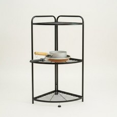 욕실 코너 선반 철제 접이식 주방 모서리 수납 다용도 틈새, 1개, 레이블링 블랙 4단