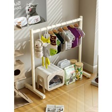 [튼튼한 원목 행거] 펫행거 스탠드형 강아지옷장 옷걸이, 1. 우유빛 옷장 604080