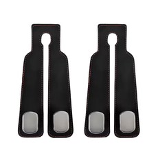 SEAMETAL 듀얼후크 자동차 후크걸이 헤드레스트 고리 걸쇄 행거 휴대폰거치 가방 봉지 인조 스웨이드+메탈소재, 블랙, 2개