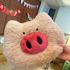 앤티키 돼지 분리형 도넛방석, 1개, 베이지