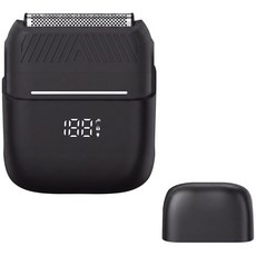 RUN기술 미니 휴대용 전기면도기 충전식 LED 잔량표시 방수 분리형 여행용 선물, 블랙, RQ226