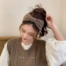 리본 니트 헤어밴드 머리띠 반다나 크로스 터번