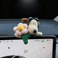 소르베어 테슬라모니터인형 메인보드 호환 차량용, 1개, 핑크작은꽃파일럿강아지무자국접착제포함