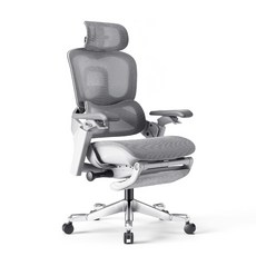 佑客YOKA 全網太空滑翔椅 鋁合金背框 高階網椅 魔術扶手含腳踏 專利無重力底盤 人體工學椅, 旗艦灰