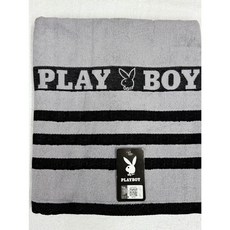 PLAY BOY 純棉浴巾 75公分*140公分 加大吸水 柔軟親膚, 1個, 黑色