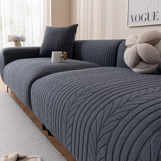 고탄력 소파 커버 미끄럼 방지 먼지 방지 4인용 쇼파패드, 1개, 짙은 회색