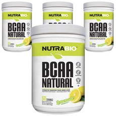 뉴트라바이오 BCAA 내추럴 레모네이드 비건, 418g, 4개