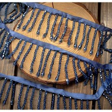 크리스탈 펜던트 비즈 프린지 레이스 DIY 의류 무대 드레스 홈 커튼 모자 장식 액세서리 1 야드 가격, 1yard price, dark blue, 1개