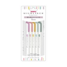 제브라 마일드라이너 형광펜 new 5색세트, 1개, 5색(OT)