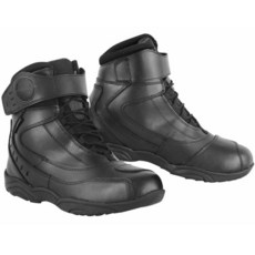 Hive Moto 고무 밑창이 있는 가죽 오토바이 신발 남성용 발 보호 부츠 가죽 라이더 오토바이 부츠 남성용 모토크로스 부츠 CE 승인 (블랙 14 미국 신발 사이즈 시스, 블랙