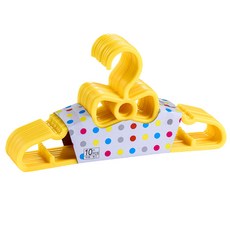 蝴蝶結小衣架 可愛造型兒童衣架 寶寶衣物收納 輕巧耐用 旅行便攜, 黃, 10個