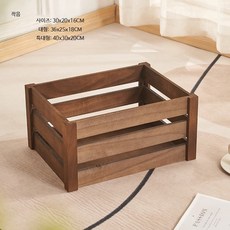 레트로 나무상자 소품박스 목재 수납함 보물상자 촬영 엔틱 인테리어수납함 원목색 복고풍, 1개, A형 연한 커피 외부 강화 소형 30x20x16cm