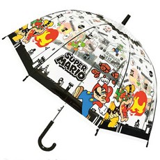 슈퍼마리오 돔 원터치 비닐 장우산 55cm_블랙(117859)