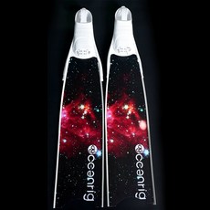 롱핀스티커 수영 튜닝 롱핀 데코 시트지 핀 리더핀, 블랙 스타리 스카이