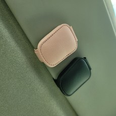 에보카 차량용 선바이저 가죽 선글라스 클립 1+1 2개, 블랙+핑크, 1세트